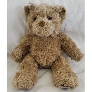 BABW Build A Bear Stuffed Animal 14" Plush Toy Brown Tan Teddy Bear Shaggy Fur